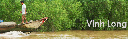 Canal boat in Vinh Long, Mekong Delta, Vietnam