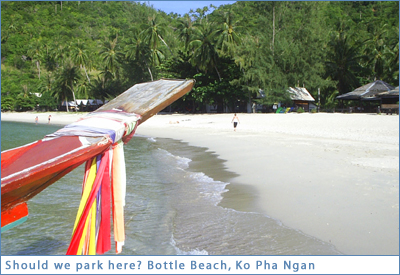 Longtail beached on Bottle Beach, Ko Pha Ngan