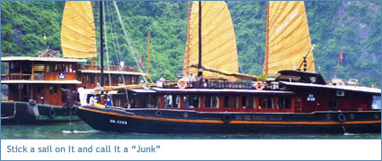 Stick a sail on it and call it a Junk - Junks on Ha Long Bay