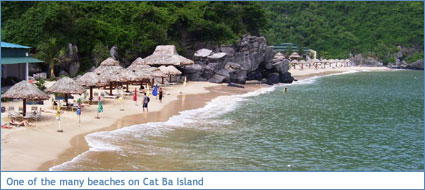 One of the many beaches on Cat Ba Island