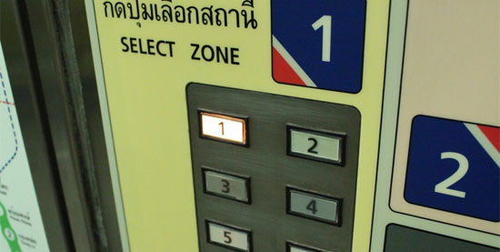 Bangkok BTS skytrain ticket dispenser