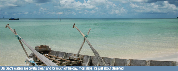 Bai Sao’s waters are crystal clear, and for much of the day, most days, it’s just about deserted