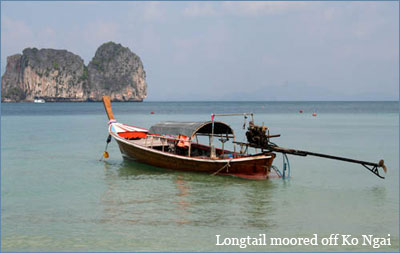 Longtail moored off Ko Ngai
