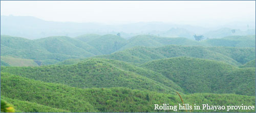 Rolling hills in Phayao province