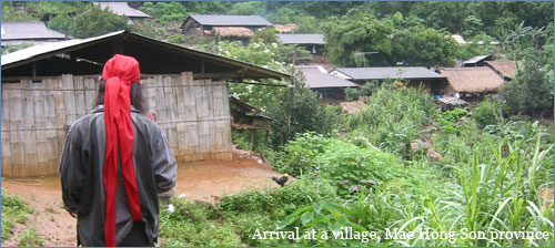 Arrival at a minority village, Mae Hong Son province
