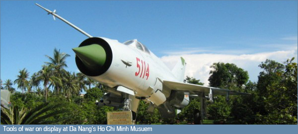 Photo of tools of war at the Ho Chi Minh Museum in Da Nang, Vietnam