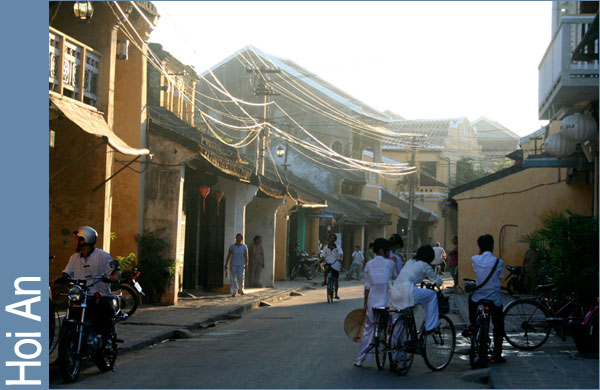 Photo of a typical street scene in Hoi An, Vietnam Photo of a typical street scene in Hoi An, Vietnam
