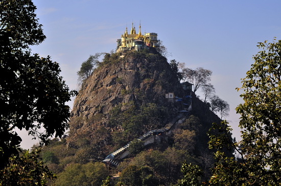 Mount Popa; a temple atop a volcanic plug