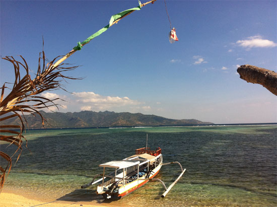 Glorious Gili Air with Lombok in the distance.