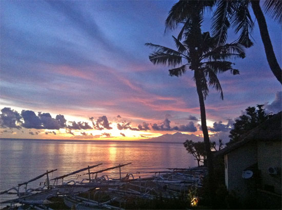 Sunrise over Lombok.
