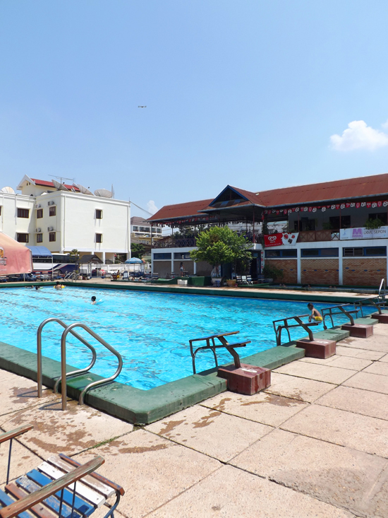 Vientiane Public Swimming Pool, the only pool that allows diving.
