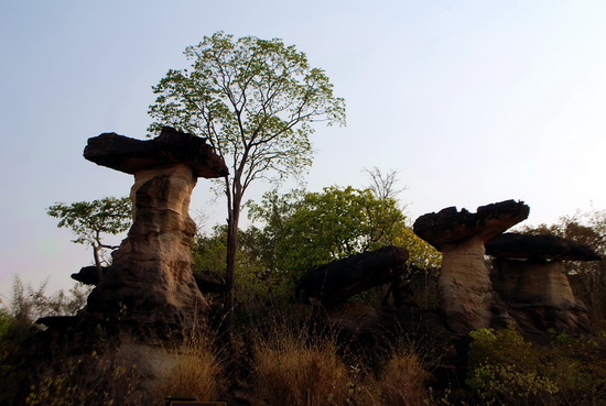 Rock formations in Ubon's Pha Taem National Park