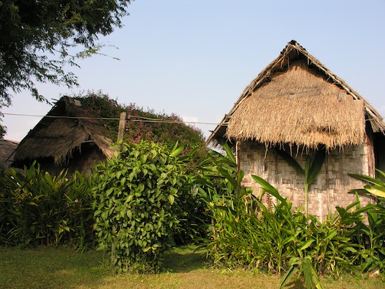 Venerably ageing huts at Buoy Guesthouse, Sangkhom.