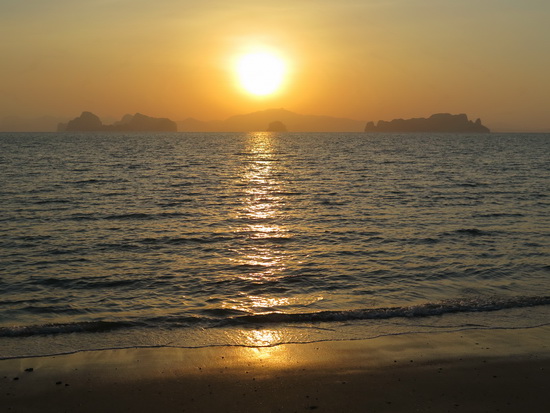 Not a bad way to start the day: a Yao Noi sunrise.
